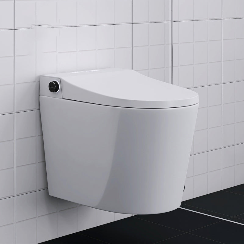 Smart Toilet Antimicrobial Foot Sensor Elongated Wall Hung Toilet Set White Clearhalo 'Bathroom Remodel & Bathroom Fixtures' 'Bidets' 'Home Improvement' 'home_improvement' 'home_improvement_bidets' 'Toilets & Bidets' 7416867