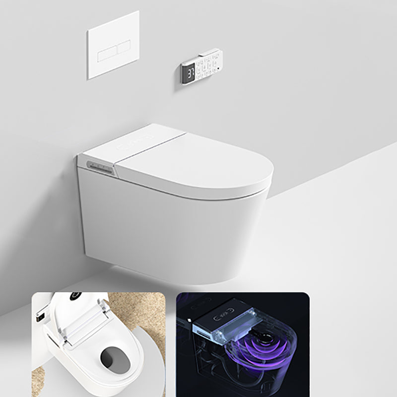 Contemporary White Elongated Wall Hung Toilet Set with Heated Seat White Clearhalo 'Bathroom Remodel & Bathroom Fixtures' 'Bidets' 'Home Improvement' 'home_improvement' 'home_improvement_bidets' 'Toilets & Bidets' 7416890