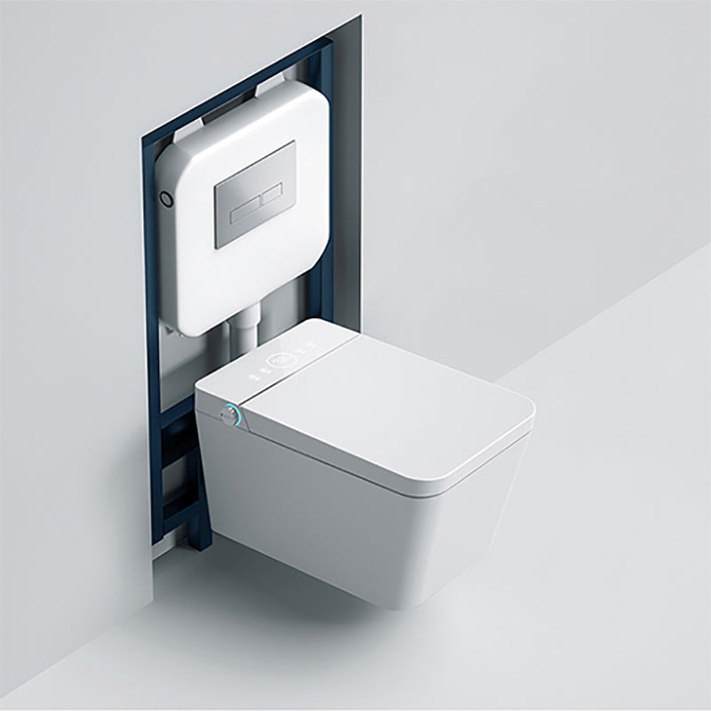 Contemporary Smart Bidet Dryer Elongated Ceramic Wall Mounted Bidet Clearhalo 'Bathroom Remodel & Bathroom Fixtures' 'Bidets' 'Home Improvement' 'home_improvement' 'home_improvement_bidets' 'Toilets & Bidets' 7416899