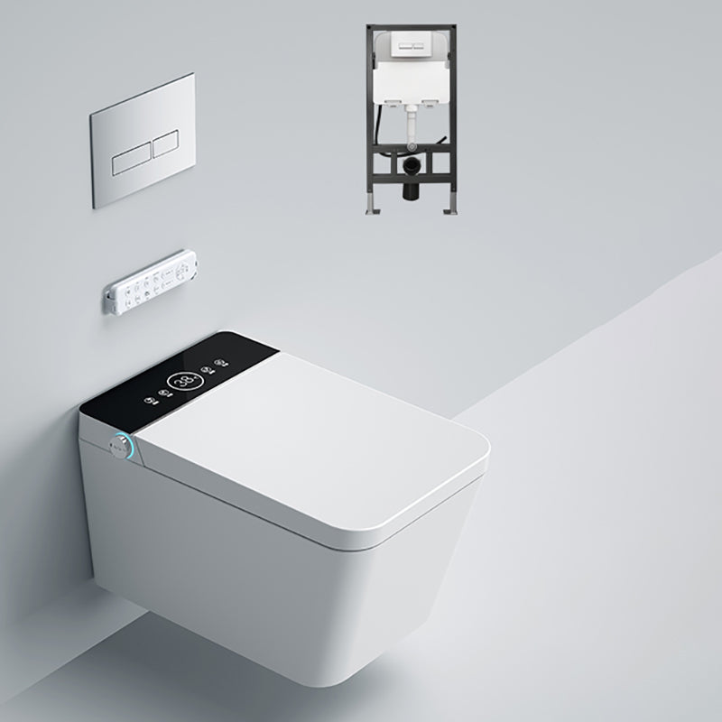 Contemporary Smart Bidet Dryer Elongated Ceramic Wall Mounted Bidet Black Toilet+ Water Tank Clearhalo 'Bathroom Remodel & Bathroom Fixtures' 'Bidets' 'Home Improvement' 'home_improvement' 'home_improvement_bidets' 'Toilets & Bidets' 7416900