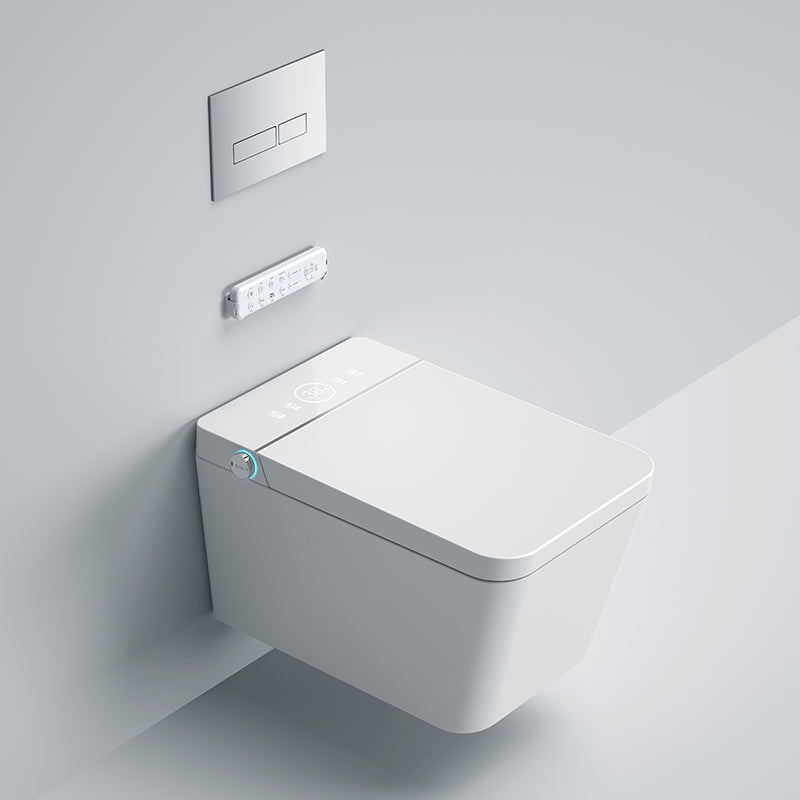Contemporary Smart Bidet Dryer Elongated Ceramic Wall Mounted Bidet White Toilet+ Water Tank Clearhalo 'Bathroom Remodel & Bathroom Fixtures' 'Bidets' 'Home Improvement' 'home_improvement' 'home_improvement_bidets' 'Toilets & Bidets' 7416901