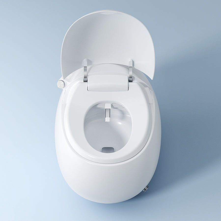 White Floor Mount Bidet Round Floor Standing Bidet with Heated Seat Clearhalo 'Bathroom Remodel & Bathroom Fixtures' 'Bidets' 'Home Improvement' 'home_improvement' 'home_improvement_bidets' 'Toilets & Bidets' 7416944