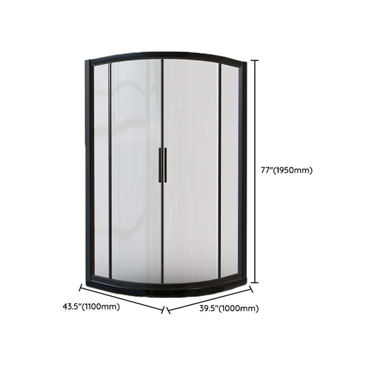 Easy Clean Glass Shower Enclosure Black Neo-Angle Shower Kit Clearhalo 'Bathroom Remodel & Bathroom Fixtures' 'Home Improvement' 'home_improvement' 'home_improvement_shower_stalls_enclosures' 'Shower Stalls & Enclosures' 'shower_stalls_enclosures' 'Showers & Bathtubs' 7417362