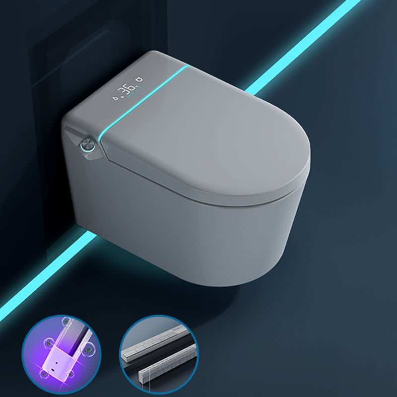 Contemporary Wall Mounted Bidet Foot Sensor White Temperature Control Auto Flip (Upgrading) Clearhalo 'Bathroom Remodel & Bathroom Fixtures' 'Bidets' 'Home Improvement' 'home_improvement' 'home_improvement_bidets' 'Toilets & Bidets' 7418567