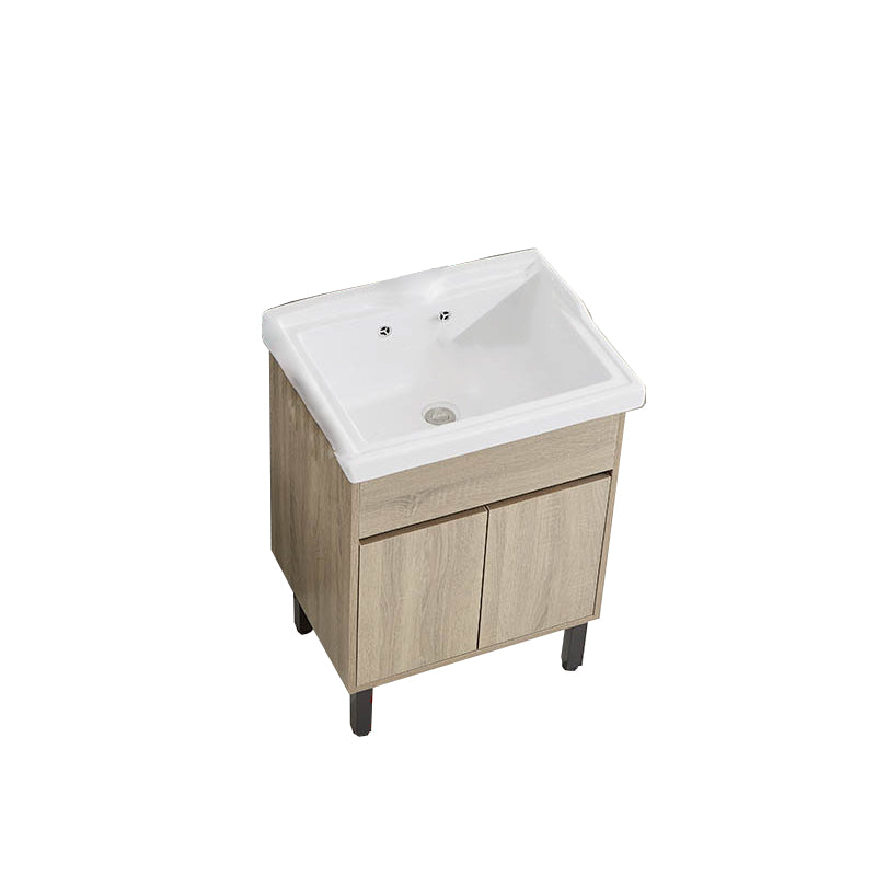 Modern Wood Bathroom Vanity Freestanding Single-Sink Bathroom Sink Vanity Bathroom Vanity 24"L x 18"W x 35"H Clearhalo 'Bathroom Remodel & Bathroom Fixtures' 'Bathroom Vanities' 'bathroom_vanities' 'Home Improvement' 'home_improvement' 'home_improvement_bathroom_vanities' 7419570