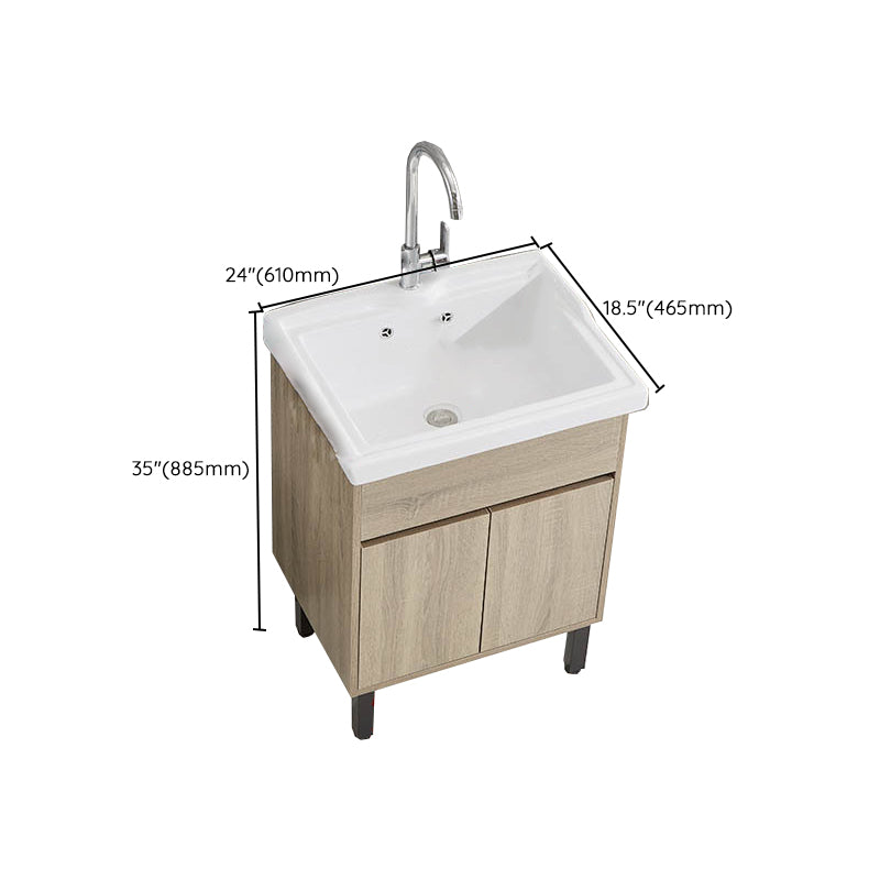 Modern Wood Bathroom Vanity Freestanding Single-Sink Bathroom Sink Vanity Clearhalo 'Bathroom Remodel & Bathroom Fixtures' 'Bathroom Vanities' 'bathroom_vanities' 'Home Improvement' 'home_improvement' 'home_improvement_bathroom_vanities' 7419579