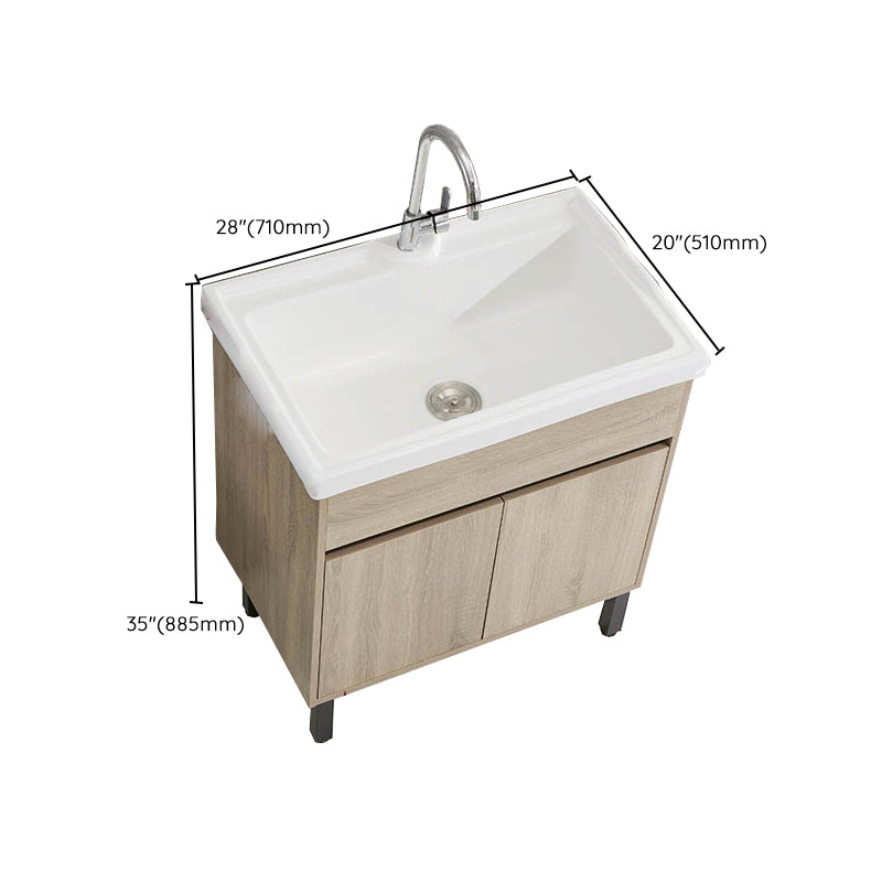 Modern Wood Bathroom Vanity Freestanding Single-Sink Bathroom Sink Vanity Clearhalo 'Bathroom Remodel & Bathroom Fixtures' 'Bathroom Vanities' 'bathroom_vanities' 'Home Improvement' 'home_improvement' 'home_improvement_bathroom_vanities' 7419580