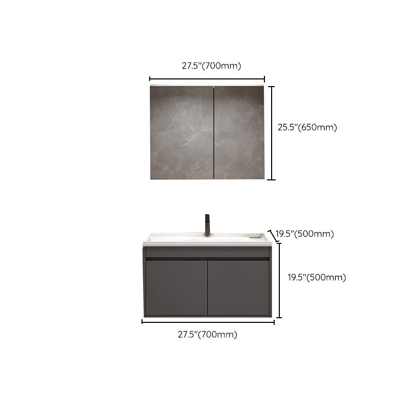 Wall Mount Bathroom Vanity Modern Bathroom Vanity Set with Mirror Clearhalo 'Bathroom Remodel & Bathroom Fixtures' 'Bathroom Vanities' 'bathroom_vanities' 'Home Improvement' 'home_improvement' 'home_improvement_bathroom_vanities' 7419602