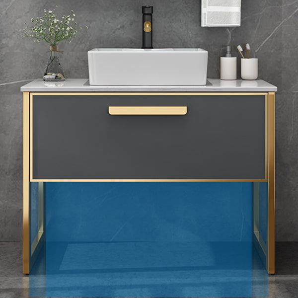 Glam Freestanding Bathroom Sink Vanity Faucet Included Bathroom Vanity Clearhalo 'Bathroom Remodel & Bathroom Fixtures' 'Bathroom Vanities' 'bathroom_vanities' 'Home Improvement' 'home_improvement' 'home_improvement_bathroom_vanities' 7419609