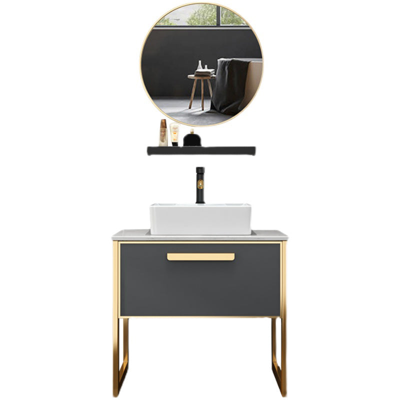 Glam Freestanding Bathroom Sink Vanity Faucet Included Bathroom Vanity Clearhalo 'Bathroom Remodel & Bathroom Fixtures' 'Bathroom Vanities' 'bathroom_vanities' 'Home Improvement' 'home_improvement' 'home_improvement_bathroom_vanities' 7419614