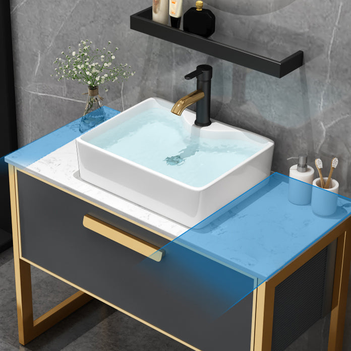 Glam Freestanding Bathroom Sink Vanity Faucet Included Bathroom Vanity Clearhalo 'Bathroom Remodel & Bathroom Fixtures' 'Bathroom Vanities' 'bathroom_vanities' 'Home Improvement' 'home_improvement' 'home_improvement_bathroom_vanities' 7419620