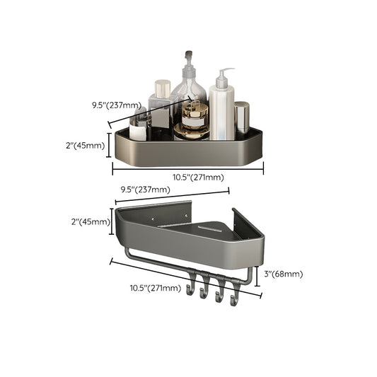 Adhesive Mount Metal Bathroom Accessory As Individual Or As a Set with Bath Shelf Clearhalo 'Bathroom Hardware Sets' 'Bathroom Hardware' 'Bathroom Remodel & Bathroom Fixtures' 'bathroom_hardware_sets' 'Home Improvement' 'home_improvement' 'home_improvement_bathroom_hardware_sets' 7420101