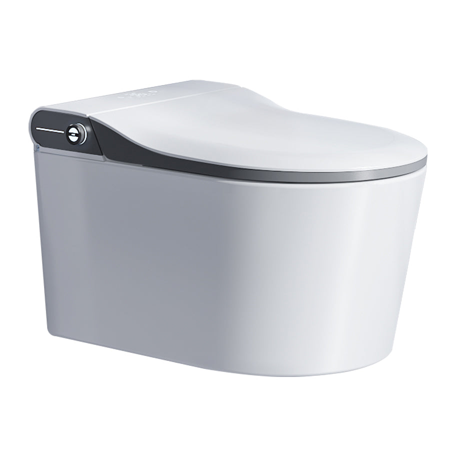 Contemporary Wall Mounted Bidet Elongated White Foot Sensor Ceramic Heated Seat Clearhalo 'Bathroom Remodel & Bathroom Fixtures' 'Bidets' 'Home Improvement' 'home_improvement' 'home_improvement_bidets' 'Toilets & Bidets' 7421350