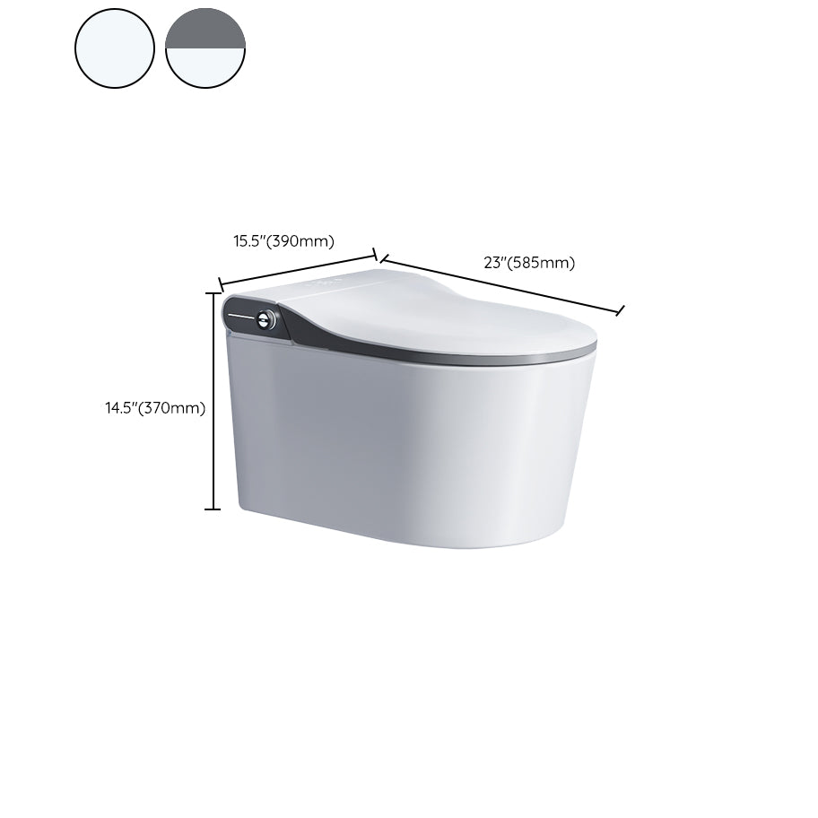 Contemporary Wall Mounted Bidet Elongated White Foot Sensor Ceramic Heated Seat Clearhalo 'Bathroom Remodel & Bathroom Fixtures' 'Bidets' 'Home Improvement' 'home_improvement' 'home_improvement_bidets' 'Toilets & Bidets' 7421355