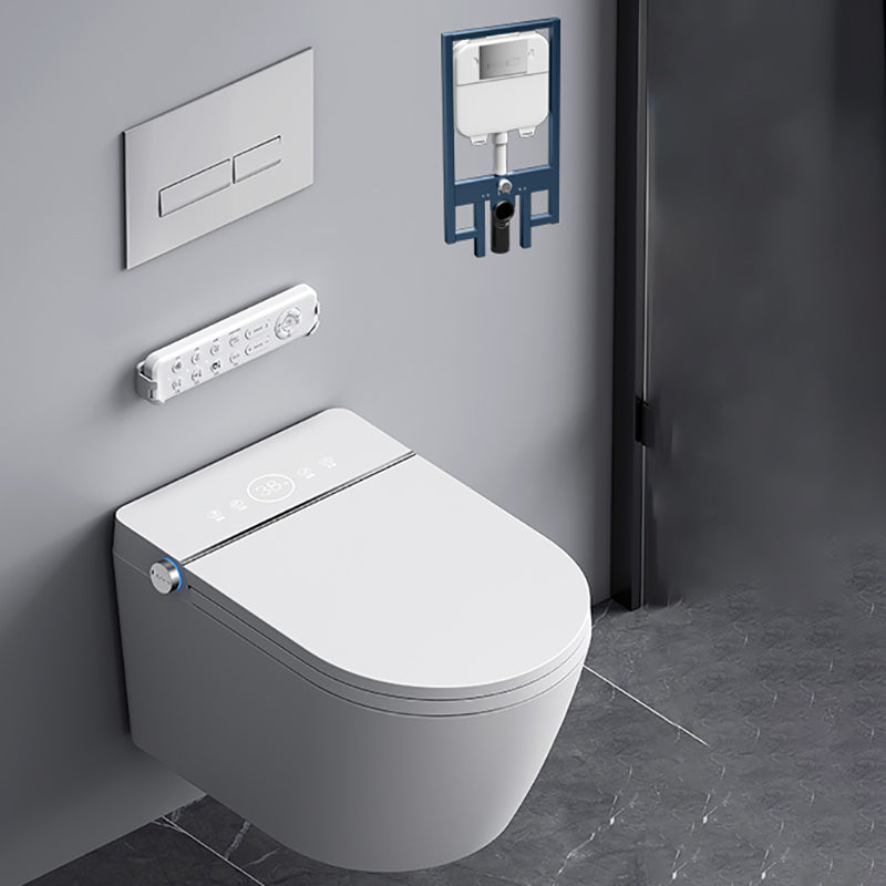 Contemporary Wall Mounted Bidet Elongated Foot Sensor Ceramic White White Toilet+ Water Tank Clearhalo 'Bathroom Remodel & Bathroom Fixtures' 'Bidets' 'Home Improvement' 'home_improvement' 'home_improvement_bidets' 'Toilets & Bidets' 7421360