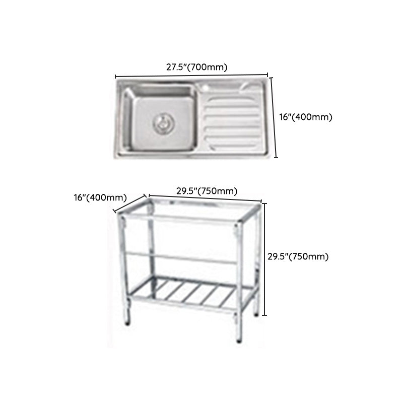 Kitchen Sink Stainless Steel Drop-In Rectangle All-in-one Kitchen Sink Clearhalo 'Home Improvement' 'home_improvement' 'home_improvement_kitchen_sinks' 'Kitchen Remodel & Kitchen Fixtures' 'Kitchen Sinks & Faucet Components' 'Kitchen Sinks' 'kitchen_sinks' 7422017