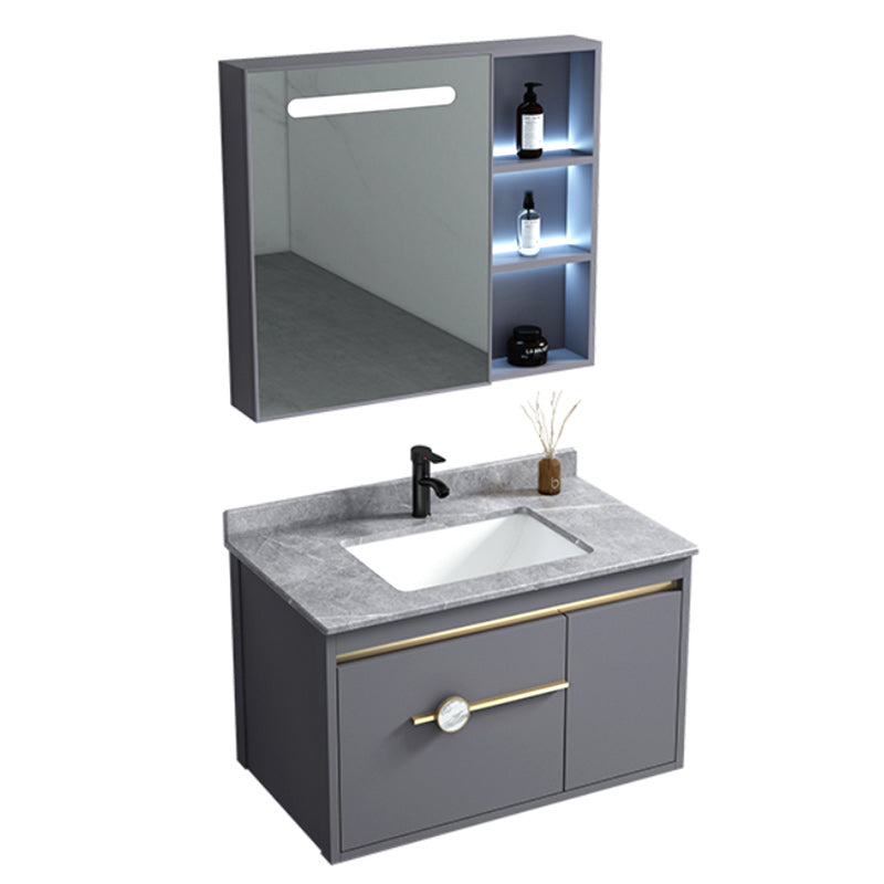 Wall Mount Bathroom Vanity Faucet Included Modern Bathroom Sink Vanity Clearhalo 'Bathroom Remodel & Bathroom Fixtures' 'Bathroom Vanities' 'bathroom_vanities' 'Home Improvement' 'home_improvement' 'home_improvement_bathroom_vanities' 7422351