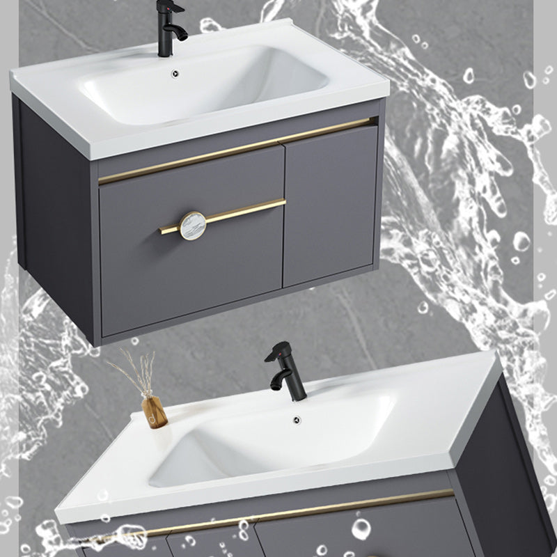 Wall Mount Bathroom Vanity Faucet Included Modern Bathroom Sink Vanity Clearhalo 'Bathroom Remodel & Bathroom Fixtures' 'Bathroom Vanities' 'bathroom_vanities' 'Home Improvement' 'home_improvement' 'home_improvement_bathroom_vanities' 7422357