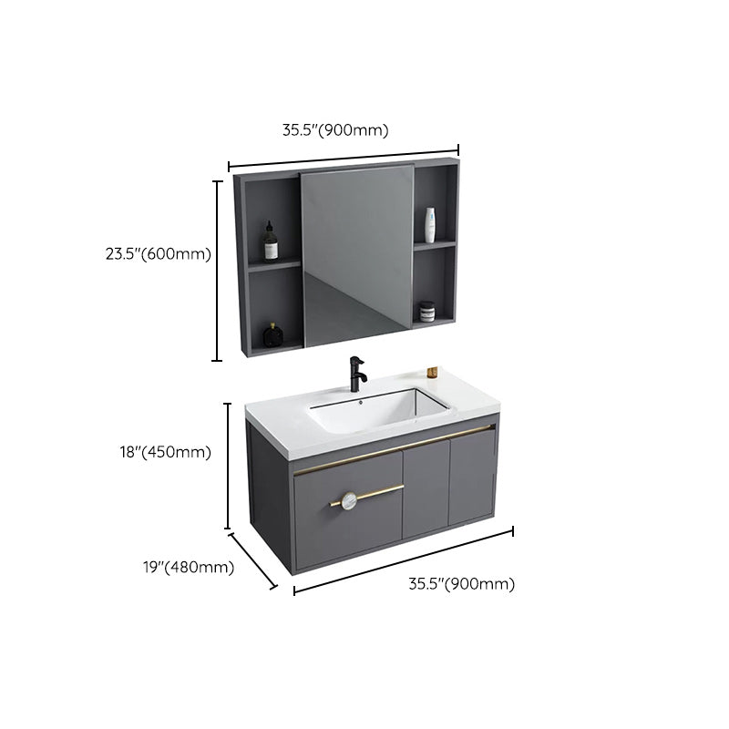 Wall Mount Bathroom Vanity Faucet Included Modern Bathroom Sink Vanity Clearhalo 'Bathroom Remodel & Bathroom Fixtures' 'Bathroom Vanities' 'bathroom_vanities' 'Home Improvement' 'home_improvement' 'home_improvement_bathroom_vanities' 7422376