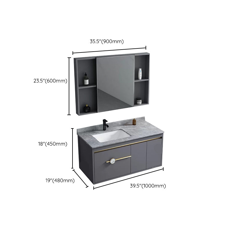Wall Mount Bathroom Vanity Faucet Included Modern Bathroom Sink Vanity Clearhalo 'Bathroom Remodel & Bathroom Fixtures' 'Bathroom Vanities' 'bathroom_vanities' 'Home Improvement' 'home_improvement' 'home_improvement_bathroom_vanities' 7422377