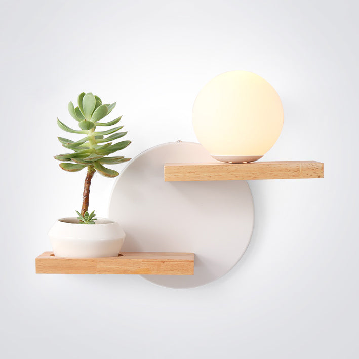 Beige Small House Wall Light 1 Light Lovely Wooden Sconce Light with Shelf for Kid Bedroom White Clearhalo 'Wall Lamps & Sconces' 'Wall Lights' Lighting' 74237