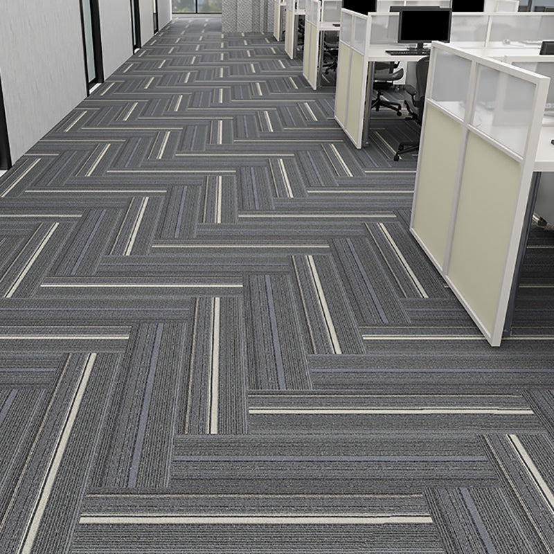 Modern Carpet Tiles Level Loop Glue Down Fade Resistant Carpet Tile Gray/ White/ Gray 60-Piece Set Clearhalo 'Carpet Tiles & Carpet Squares' 'carpet_tiles_carpet_squares' 'Flooring 'Home Improvement' 'home_improvement' 'home_improvement_carpet_tiles_carpet_squares' Walls and Ceiling' 7423718