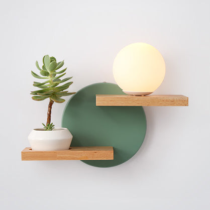 Beige Small House Wall Light 1 Light Lovely Wooden Sconce Light with Shelf for Kid Bedroom Green Clearhalo 'Wall Lamps & Sconces' 'Wall Lights' Lighting' 74239