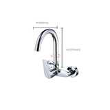 Contemporary Single Handle Kitchen Faucet Wall Mounted Two Holds Bar Faucet Clearhalo 'Home Improvement' 'home_improvement' 'home_improvement_kitchen_faucets' 'Kitchen Faucets' 'Kitchen Remodel & Kitchen Fixtures' 'Kitchen Sinks & Faucet Components' 'kitchen_faucets' 7432056