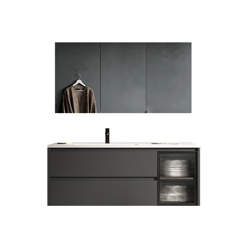 Modern Ceramic Bathroom Vanity Gray Single Sink Rectangular Vanity Set Vanity & Faucet & Mirror Cabinet https://res.litfad.com/site/img/item/2023/02/09/7433059/1200x1200.jpg Clearhalo 'Bathroom Remodel & Bathroom Fixtures' 'Bathroom Vanities' 'bathroom_vanities' 'Home Improvement' 'home_improvement' 'home_improvement_bathroom_vanities' 7433059