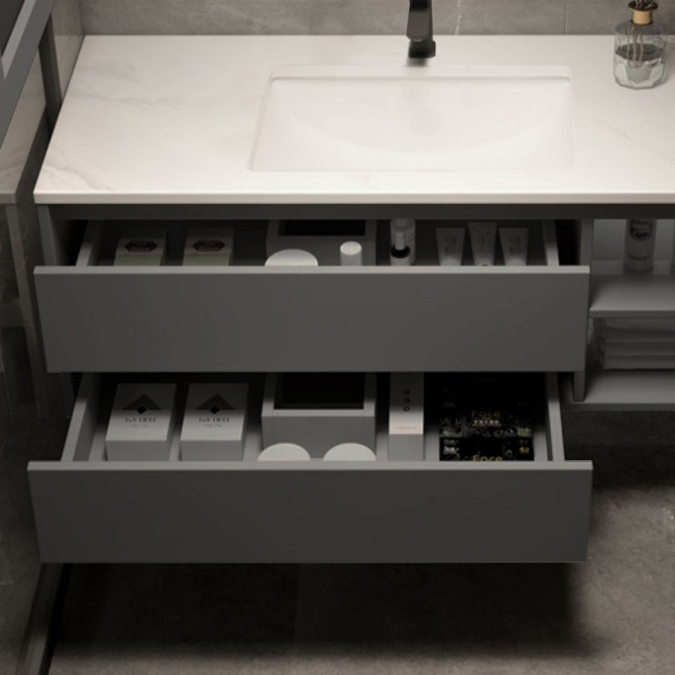 Modern Ceramic Bathroom Vanity Gray Single Sink Rectangular Vanity Set Clearhalo 'Bathroom Remodel & Bathroom Fixtures' 'Bathroom Vanities' 'bathroom_vanities' 'Home Improvement' 'home_improvement' 'home_improvement_bathroom_vanities' 7433061