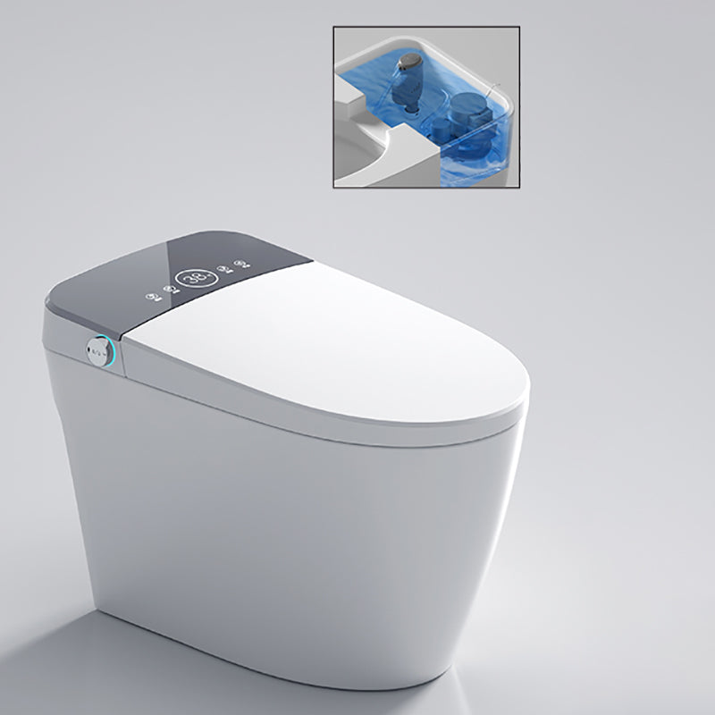 Contemporary Floor Mount Bidet Ceramic Foot Sensor Water Pressure Control White Clearhalo 'Bathroom Remodel & Bathroom Fixtures' 'Bidets' 'Home Improvement' 'home_improvement' 'home_improvement_bidets' 'Toilets & Bidets' 7434554