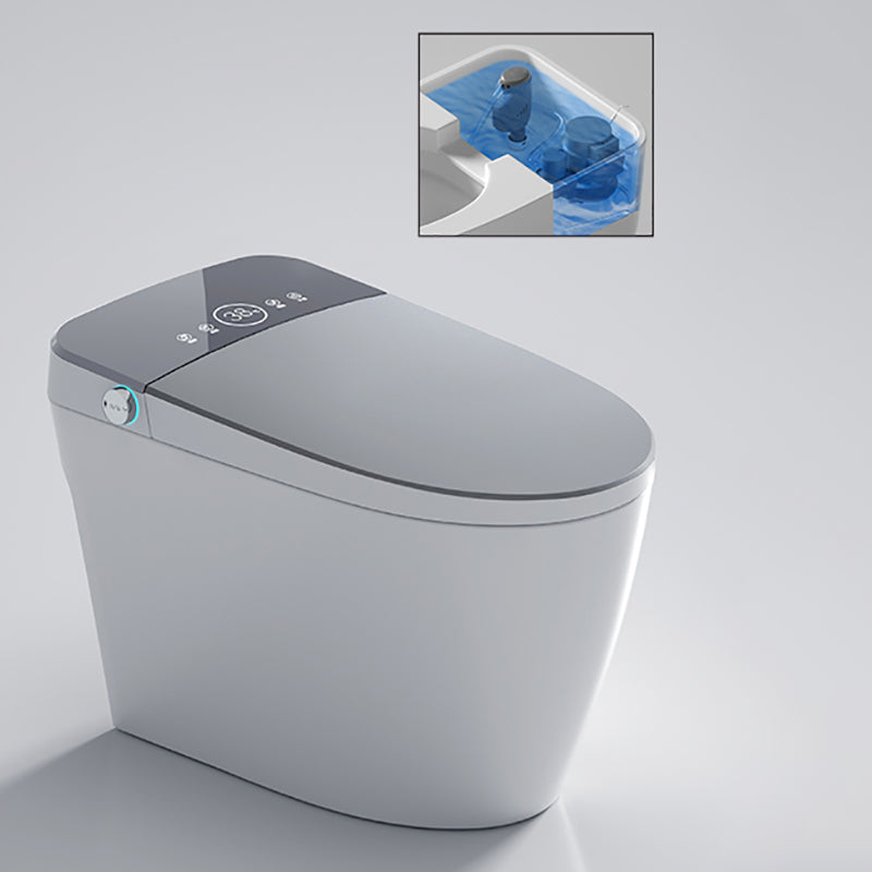 Contemporary Floor Mount Bidet Ceramic Foot Sensor Water Pressure Control Gray/ White Clearhalo 'Bathroom Remodel & Bathroom Fixtures' 'Bidets' 'Home Improvement' 'home_improvement' 'home_improvement_bidets' 'Toilets & Bidets' 7434557