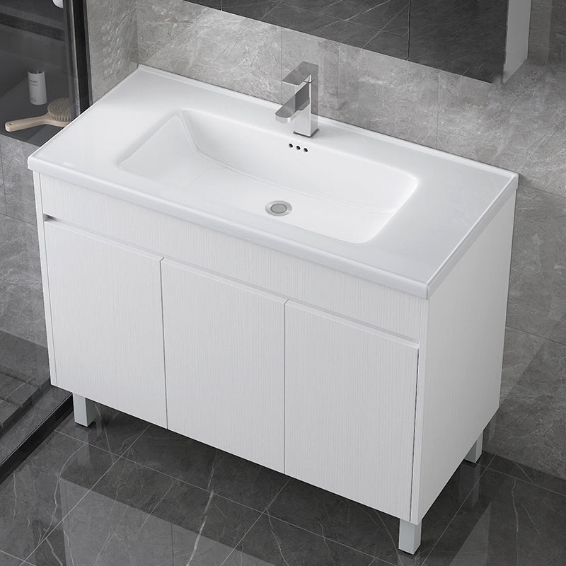 Rectangular Freestanding Bathroom Vanity White Modern Single-Sink Vanity Set Clearhalo 'Bathroom Remodel & Bathroom Fixtures' 'Bathroom Vanities' 'bathroom_vanities' 'Home Improvement' 'home_improvement' 'home_improvement_bathroom_vanities' 7435370