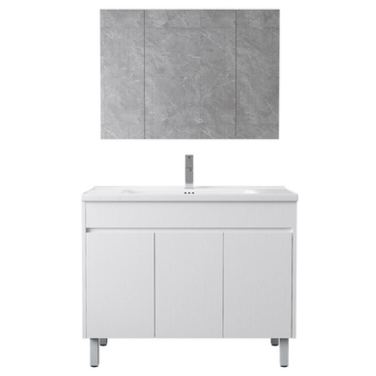 Rectangular Freestanding Bathroom Vanity White Modern Single-Sink Vanity Set Clearhalo 'Bathroom Remodel & Bathroom Fixtures' 'Bathroom Vanities' 'bathroom_vanities' 'Home Improvement' 'home_improvement' 'home_improvement_bathroom_vanities' 7435378