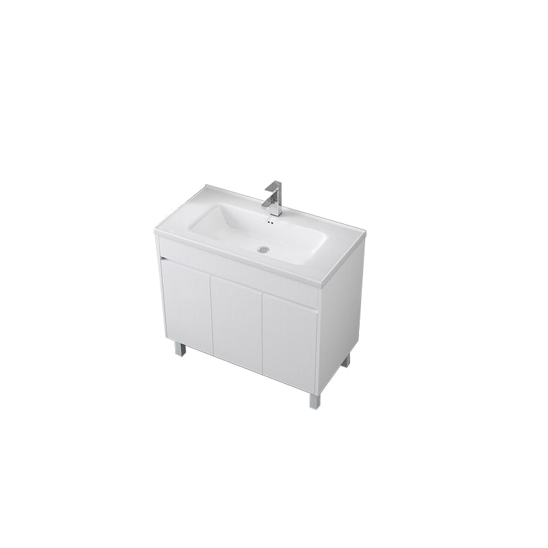 Rectangular Freestanding Bathroom Vanity White Modern Single-Sink Vanity Set Vanity & Faucet 36"L x 19"W x 34"H Clearhalo 'Bathroom Remodel & Bathroom Fixtures' 'Bathroom Vanities' 'bathroom_vanities' 'Home Improvement' 'home_improvement' 'home_improvement_bathroom_vanities' 7435389