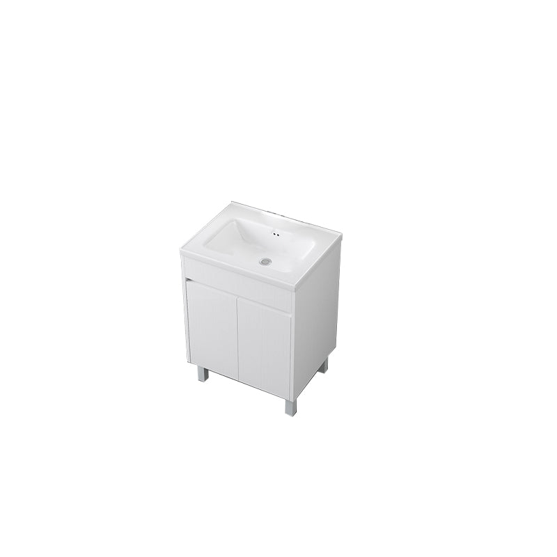 Rectangular Freestanding Bathroom Vanity White Modern Single-Sink Vanity Set Bathroom Vanity 24"L x 19"W x 34"H Clearhalo 'Bathroom Remodel & Bathroom Fixtures' 'Bathroom Vanities' 'bathroom_vanities' 'Home Improvement' 'home_improvement' 'home_improvement_bathroom_vanities' 7435392