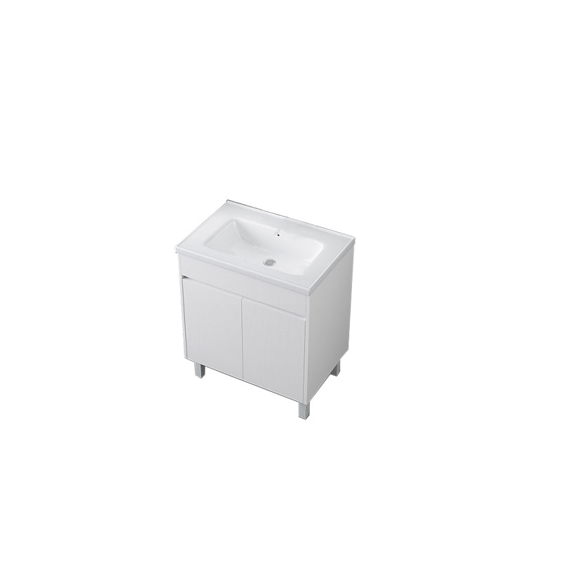 Rectangular Freestanding Bathroom Vanity White Modern Single-Sink Vanity Set Bathroom Vanity 28"L x 19"W x 34"H Clearhalo 'Bathroom Remodel & Bathroom Fixtures' 'Bathroom Vanities' 'bathroom_vanities' 'Home Improvement' 'home_improvement' 'home_improvement_bathroom_vanities' 7435393