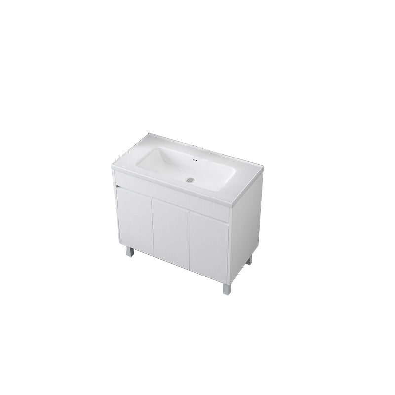 Rectangular Freestanding Bathroom Vanity White Modern Single-Sink Vanity Set Bathroom Vanity 36"L x 19"W x 34"H Clearhalo 'Bathroom Remodel & Bathroom Fixtures' 'Bathroom Vanities' 'bathroom_vanities' 'Home Improvement' 'home_improvement' 'home_improvement_bathroom_vanities' 7435395