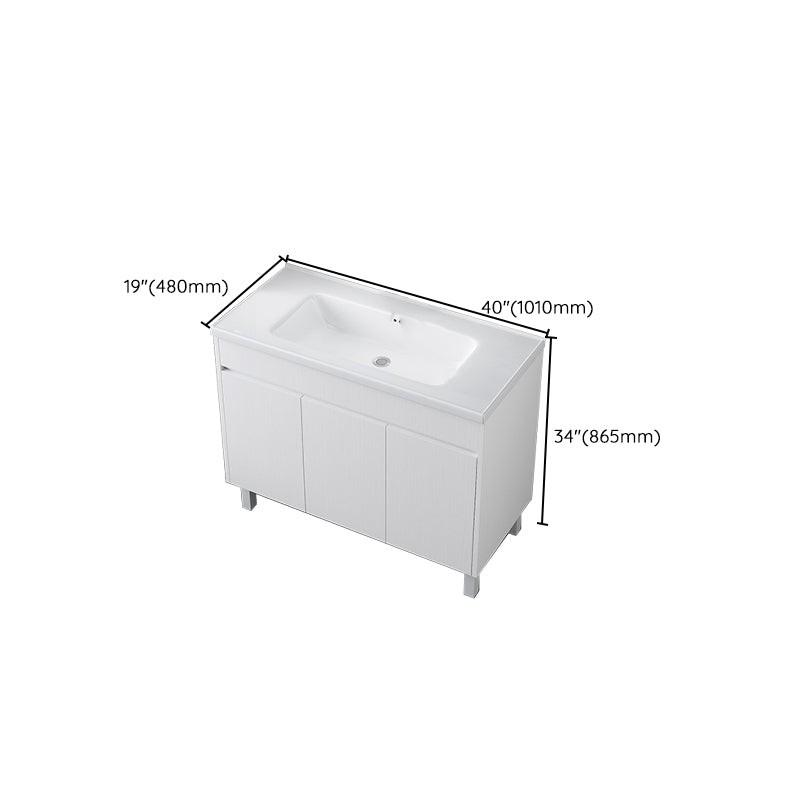 Rectangular Freestanding Bathroom Vanity White Modern Single-Sink Vanity Set Clearhalo 'Bathroom Remodel & Bathroom Fixtures' 'Bathroom Vanities' 'bathroom_vanities' 'Home Improvement' 'home_improvement' 'home_improvement_bathroom_vanities' 7435402