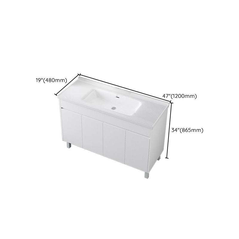 Rectangular Freestanding Bathroom Vanity White Modern Single-Sink Vanity Set Clearhalo 'Bathroom Remodel & Bathroom Fixtures' 'Bathroom Vanities' 'bathroom_vanities' 'Home Improvement' 'home_improvement' 'home_improvement_bathroom_vanities' 7435403