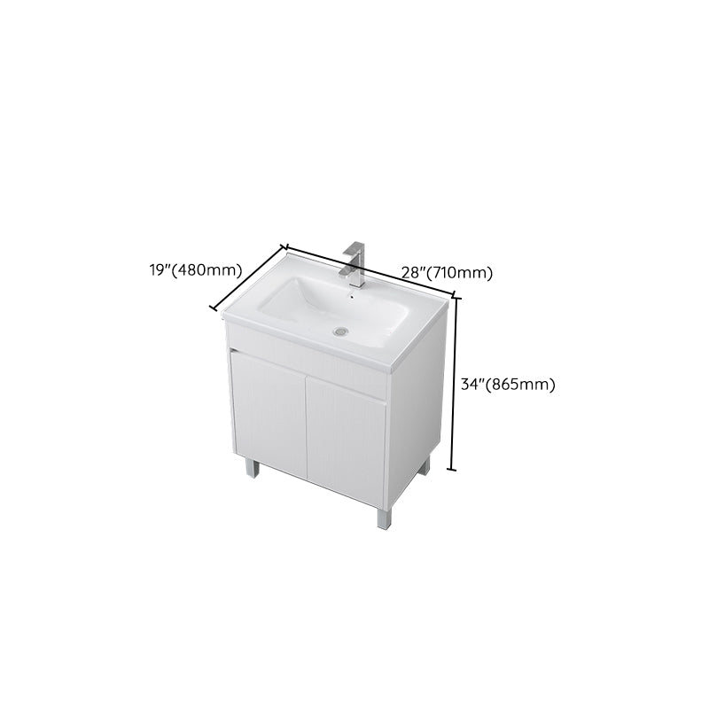 Rectangular Freestanding Bathroom Vanity White Modern Single-Sink Vanity Set Clearhalo 'Bathroom Remodel & Bathroom Fixtures' 'Bathroom Vanities' 'bathroom_vanities' 'Home Improvement' 'home_improvement' 'home_improvement_bathroom_vanities' 7435405