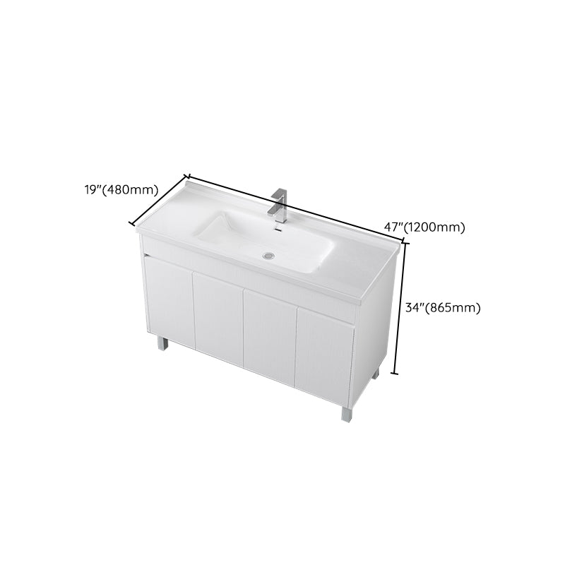 Rectangular Freestanding Bathroom Vanity White Modern Single-Sink Vanity Set Clearhalo 'Bathroom Remodel & Bathroom Fixtures' 'Bathroom Vanities' 'bathroom_vanities' 'Home Improvement' 'home_improvement' 'home_improvement_bathroom_vanities' 7435409