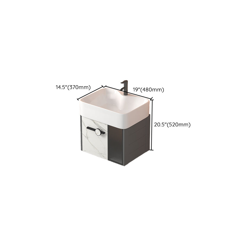 Modern Wall Mount Sink Vanity Gray Metal Base Single-Sink Rectangular Vanity Set Clearhalo 'Bathroom Remodel & Bathroom Fixtures' 'Bathroom Vanities' 'bathroom_vanities' 'Home Improvement' 'home_improvement' 'home_improvement_bathroom_vanities' 7436020