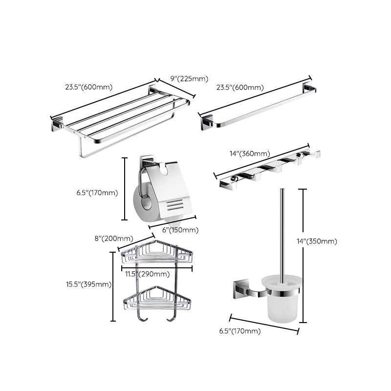 Bath Shelf Bathroom Accessory Kit Metal Drill and Screw Mount Bathroom Hardware Set Clearhalo 'Bathroom Hardware Sets' 'Bathroom Hardware' 'Bathroom Remodel & Bathroom Fixtures' 'bathroom_hardware_sets' 'Home Improvement' 'home_improvement' 'home_improvement_bathroom_hardware_sets' 7437869