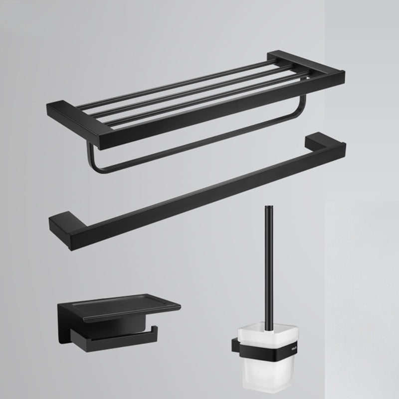 Luxury Bathroom Hardware Set Bathroom Shelf Bathroom Accessory Kit Black Square Clearhalo 'Bathroom Hardware Sets' 'Bathroom Hardware' 'Bathroom Remodel & Bathroom Fixtures' 'bathroom_hardware_sets' 'Home Improvement' 'home_improvement' 'home_improvement_bathroom_hardware_sets' 7437929