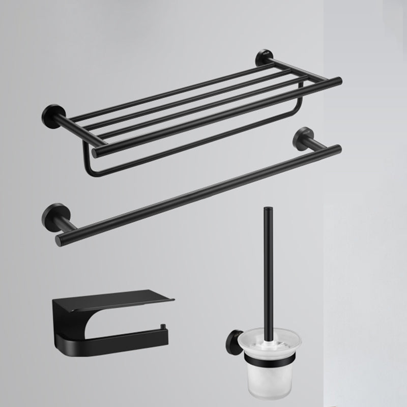 Luxury Bathroom Hardware Set Bathroom Shelf Bathroom Accessory Kit Black Round Clearhalo 'Bathroom Hardware Sets' 'Bathroom Hardware' 'Bathroom Remodel & Bathroom Fixtures' 'bathroom_hardware_sets' 'Home Improvement' 'home_improvement' 'home_improvement_bathroom_hardware_sets' 7437932