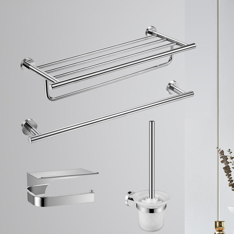 Luxury Bathroom Hardware Set Bathroom Shelf Bathroom Accessory Kit Silver Round Clearhalo 'Bathroom Hardware Sets' 'Bathroom Hardware' 'Bathroom Remodel & Bathroom Fixtures' 'bathroom_hardware_sets' 'Home Improvement' 'home_improvement' 'home_improvement_bathroom_hardware_sets' 7437934