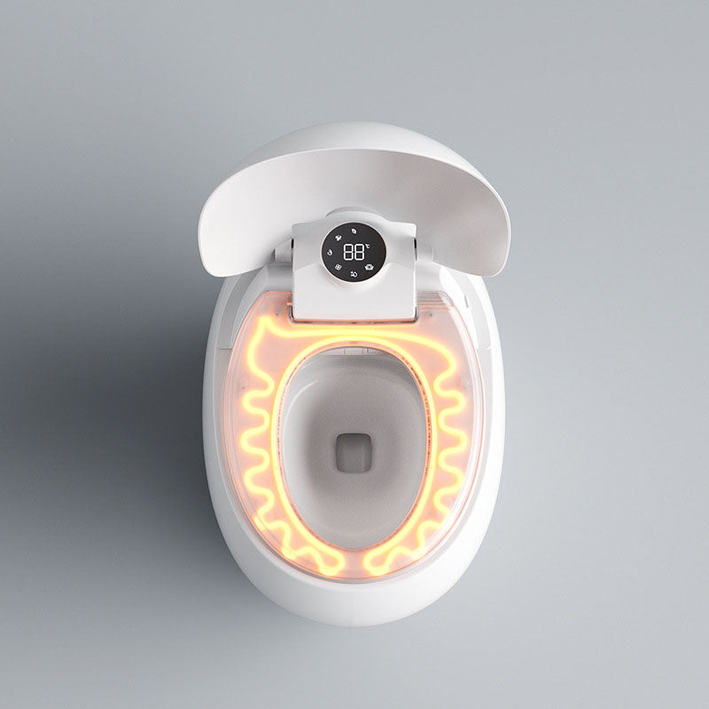 Contemporary Round White Ceramic Heated Seat Floor Mount Bidet Clearhalo 'Bathroom Remodel & Bathroom Fixtures' 'Bidets' 'Home Improvement' 'home_improvement' 'home_improvement_bidets' 'Toilets & Bidets' 7438012
