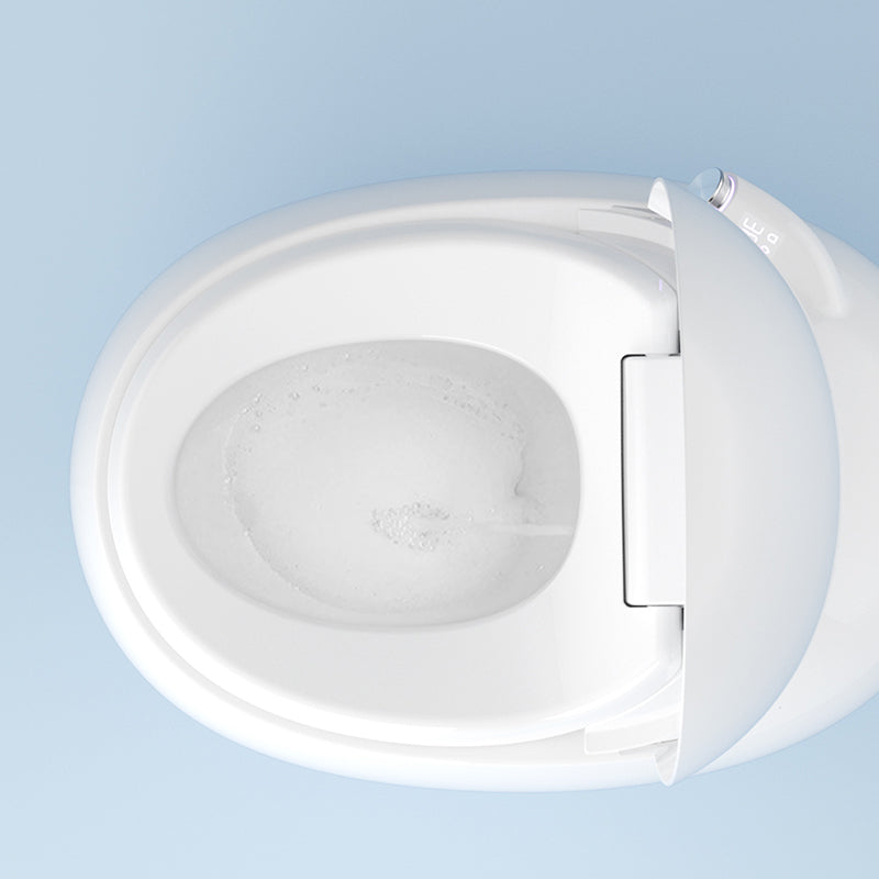 Round Bidet with Heated Seat White 21.25" High Ceramic Floor Mount Bidet Clearhalo 'Bathroom Remodel & Bathroom Fixtures' 'Bidets' 'Home Improvement' 'home_improvement' 'home_improvement_bidets' 'Toilets & Bidets' 7438187