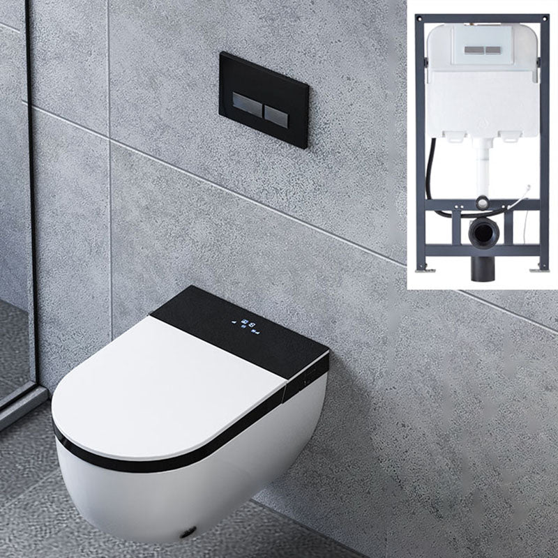 Electronic Elongated Toilet Vitreous China Wall Mounted Bidet Black/ White Toilet+ Water Tank Clearhalo 'Bathroom Remodel & Bathroom Fixtures' 'Bidets' 'Home Improvement' 'home_improvement' 'home_improvement_bidets' 'Toilets & Bidets' 7438273